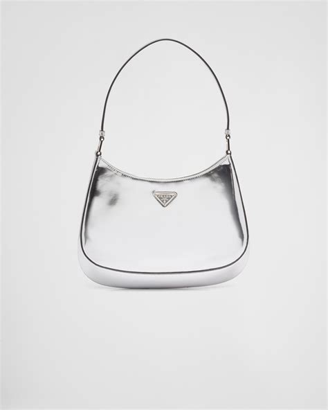 prada cleo brushed leather shoulder bag silver|prada cleo price.